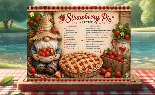 GNOME STRAWBERRY PIE CUTTING BOARD DESIGN