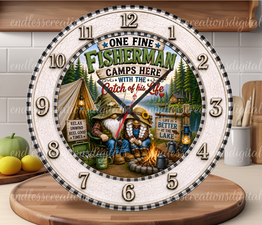 FINE FISHERMAN ROUND/CLOCK DESIGN