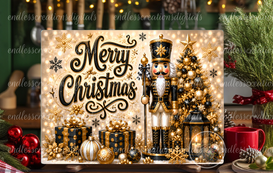 MERRY CHRISTMAS NUTCRACKER CUTTING BOARD DESIGN