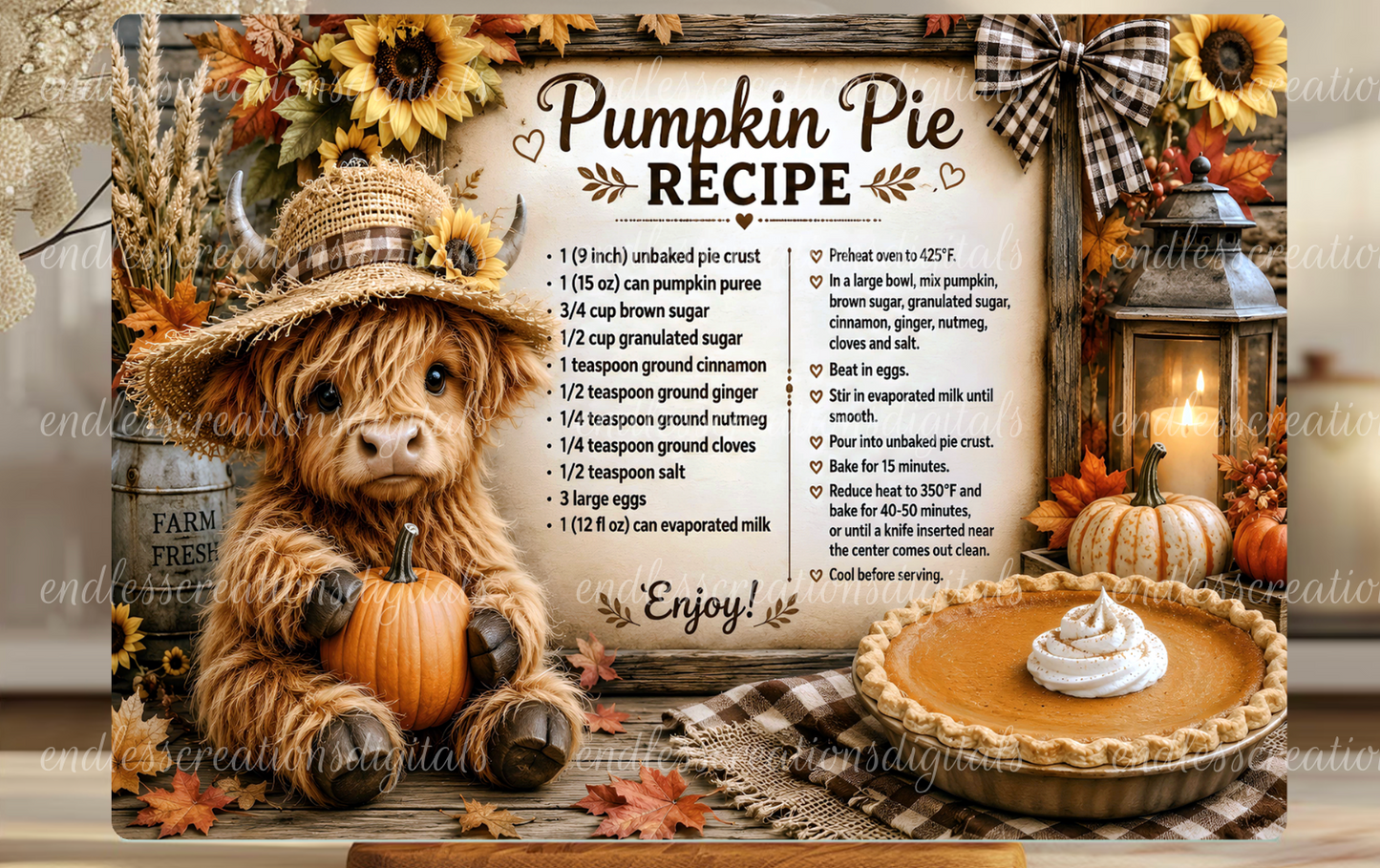 PUMPKIN PIE HIGHLAND CUTTING BOARD DESIGN