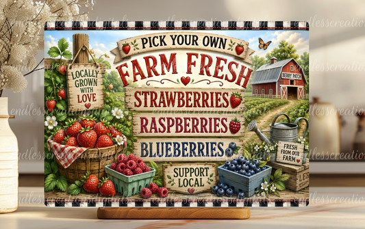 FARM FRESH BERRIES CUTTING BOARD DESIGN