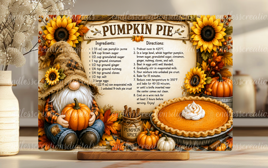 GNOME PUMPKIN PIE CUTTING BOARD DESIGN
