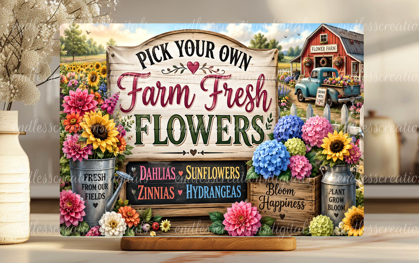 FARM FRESH FLOWERS CUTTING BOARD DESIGN