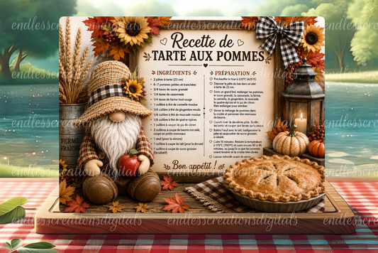 FRENCH VERSION APPLE PIE CUTTING BOARD DESIGN