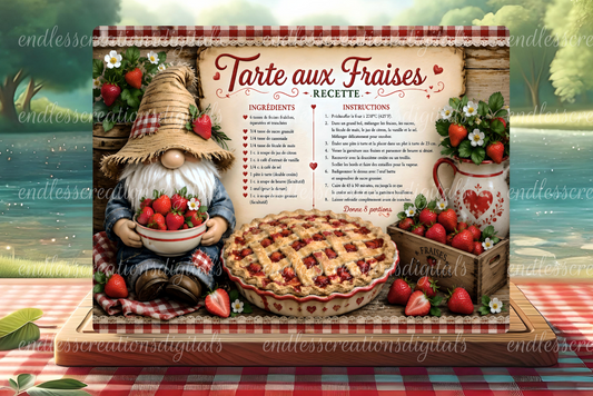 FRENCH VERSION STRAWBERRY PIE CUTTING BOARD DESIGN