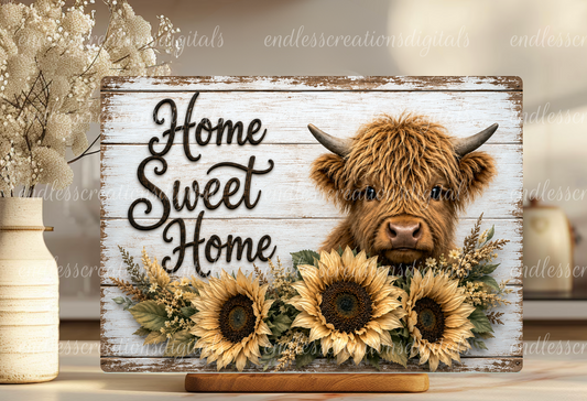 HOME SWEET HOME HIGHLAND CUTTING BOARD DESIGN