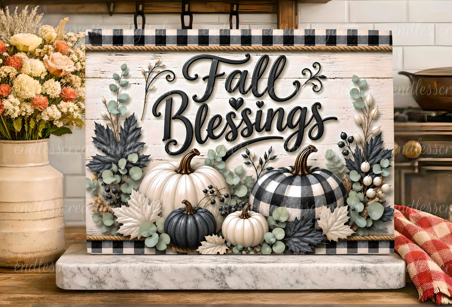 FALL BLESSINGS ROUND/CLOCK DESIGN BUNDLE OF 5