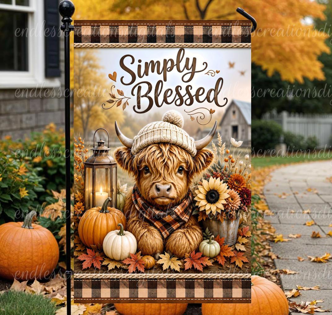 SIMPLY BLESSED FALL GARDEN FLAG DESIGN