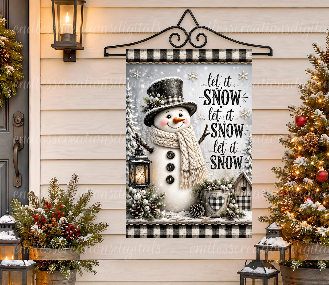 LET IT SNOW GARDEN FLAG
