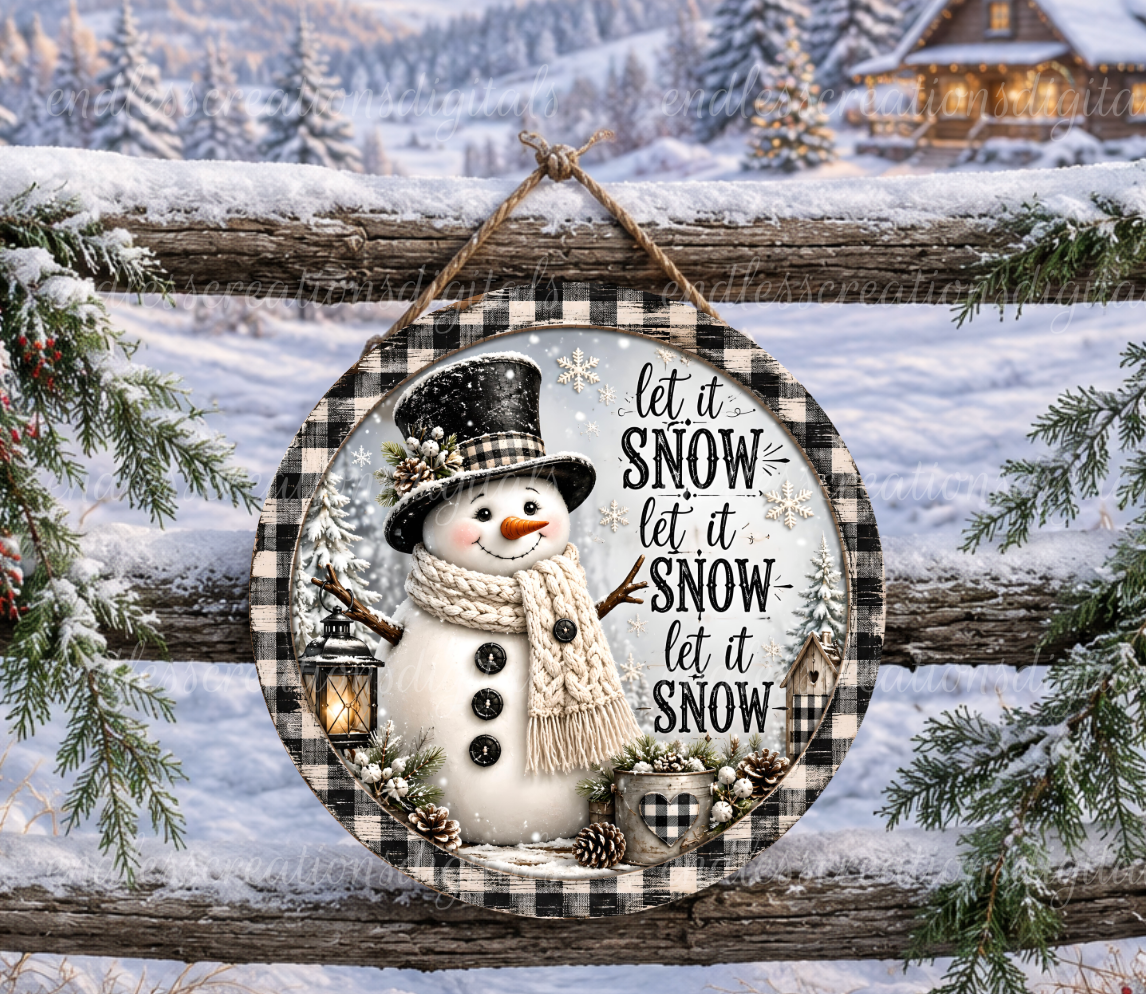 LET IT SNOW ROUND/GARDEN FLAG BUNDLE OF 2