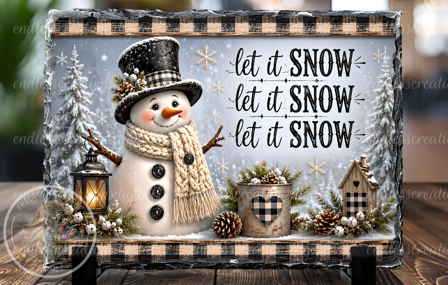LET IT SNOW CUTTING BOARD DESGN