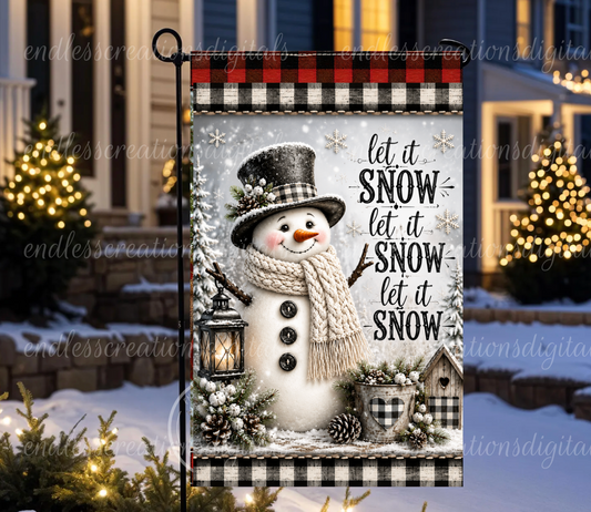 LET IT SNOW GARDEN FLAG