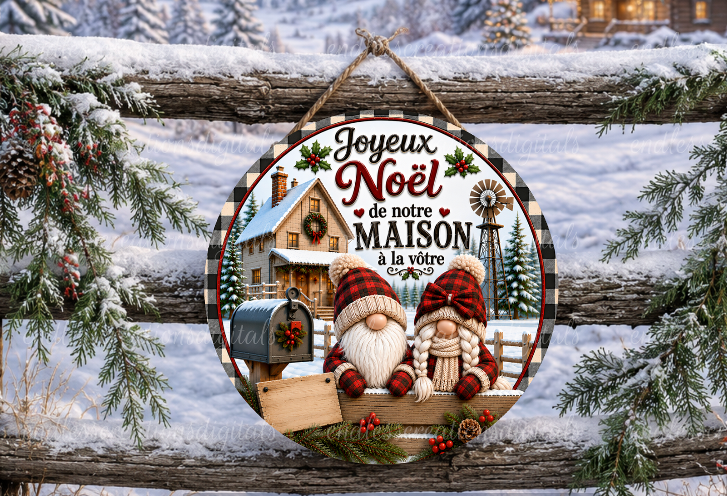 FRENCH VERSION MERRY CHRISTMAS GNOMES BUNDLE OF 3
