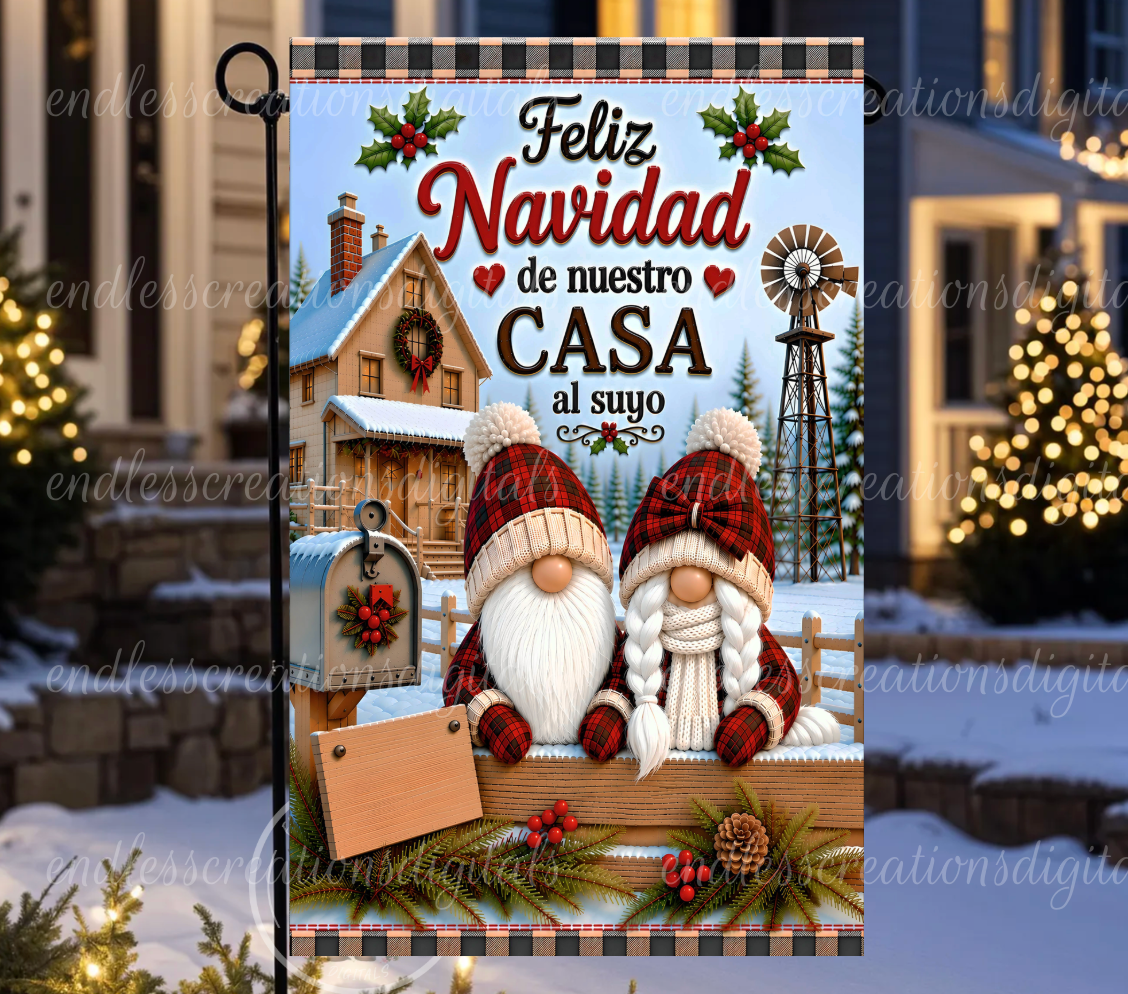 SPANISH VERSION MERRY CHRISTMAS GNOME BUNDLE OF 3