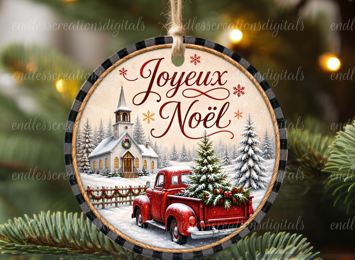 FRENCH VERSION MERRY CHRISTMAS TRUCK BUNDLE OF 3