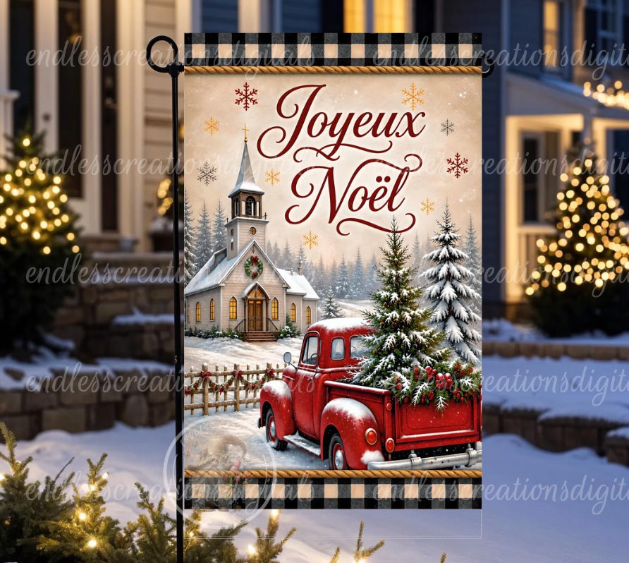 FRENCH VERSION MERRY CHRISTMAS TRUCK BUNDLE OF 3