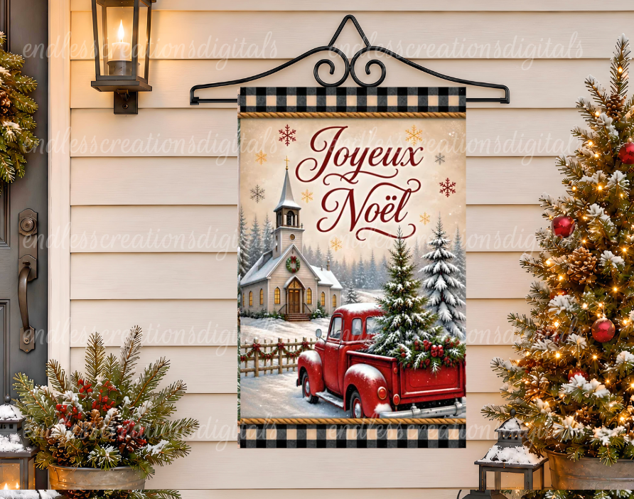 FRENCH VERSION MERRY CHRISTMAS TRUCK BUNDLE OF 3