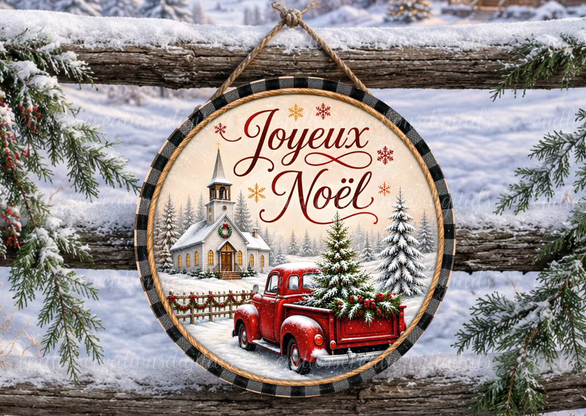 FRENCH VERSION MERRY CHRISTMAS TRUCK BUNDLE OF 3