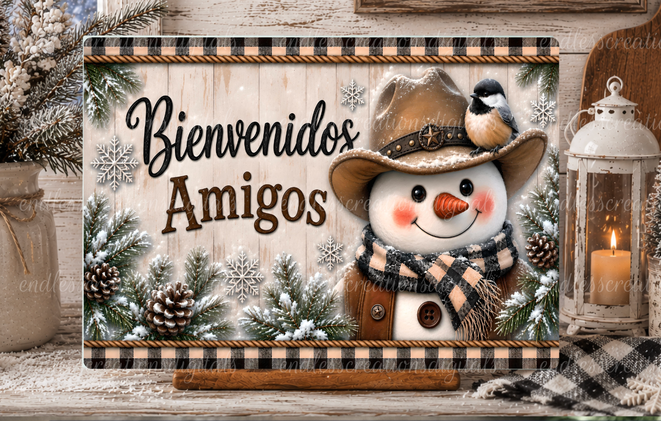 SPANISH VERSION WELCOME FRIENDS SNOWMAN BUNDLE OF 4