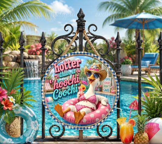 POOL GOOSE ROUND AND GARDEN FLAG BUNDLE OF 2