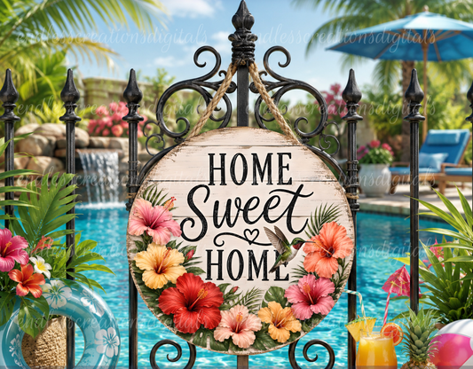 HOME SWEET HOME ROUND/CLOCK DESIGN BUNDLE OF 4