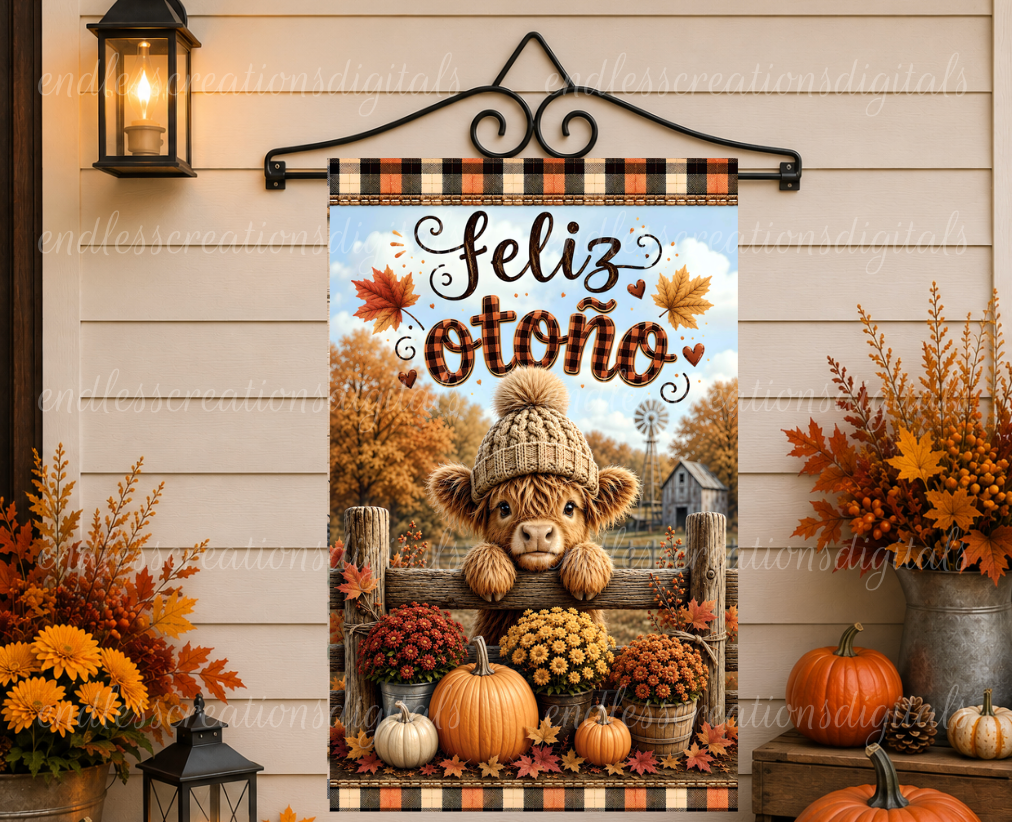 SPANISH VERSION FALL HIGHLAND COW BUNDLE OF 3