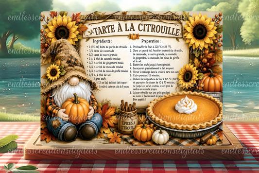 FRENCH VERSION PUMPKIN PIE CUTTING BOARD DESIGN