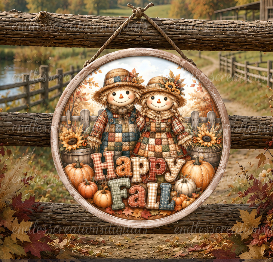 HAPPY FALL SCARECROW COUPLE