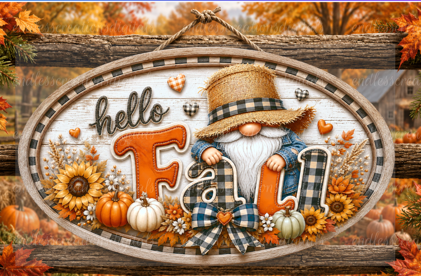 HELLO FALL GNOME BUNDLE OF 6
