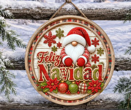 CHRISTMAS GNOME SPANISH VERSION ROUND ONLY