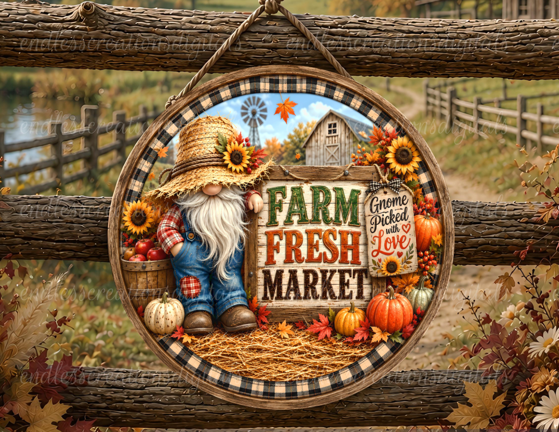 FARM FRESH GNOME ROUND