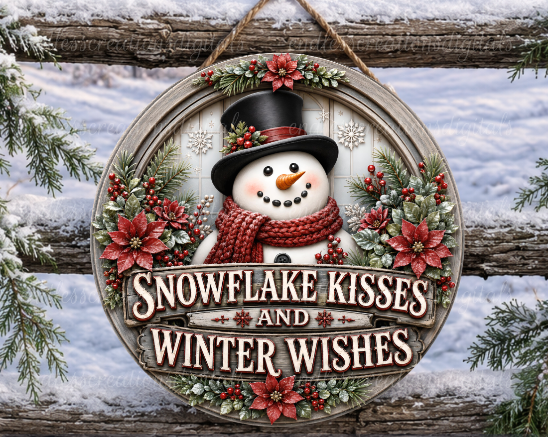 SNOWFLAKE KISSES ROUND ONLY RED/GREEN