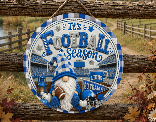 BLUE AND GREY FOOTBALL GNOME