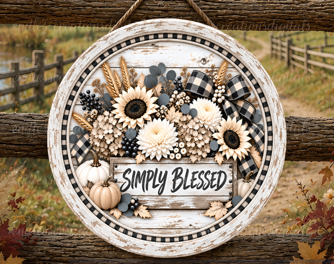 FARMHOUSE SIMPLY BLESSED ROUND ONLY