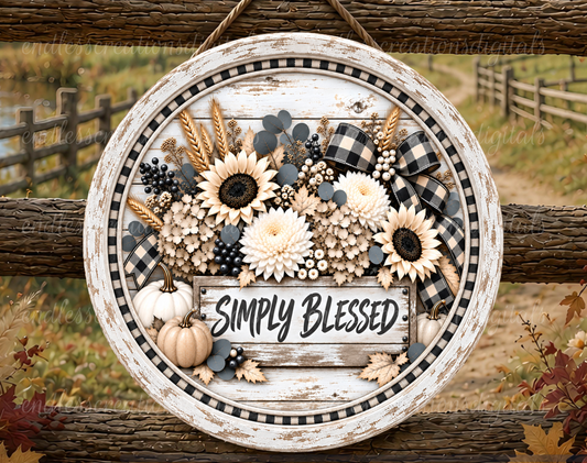 FARMHOUSE SIMPLY BLESSED ROUND ONLY