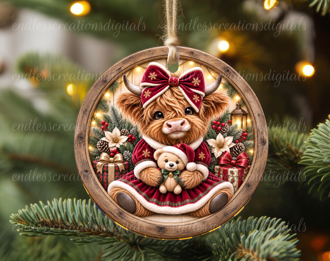 CHRISTMAS GIRLY HIGHLAND ROUND ONLY