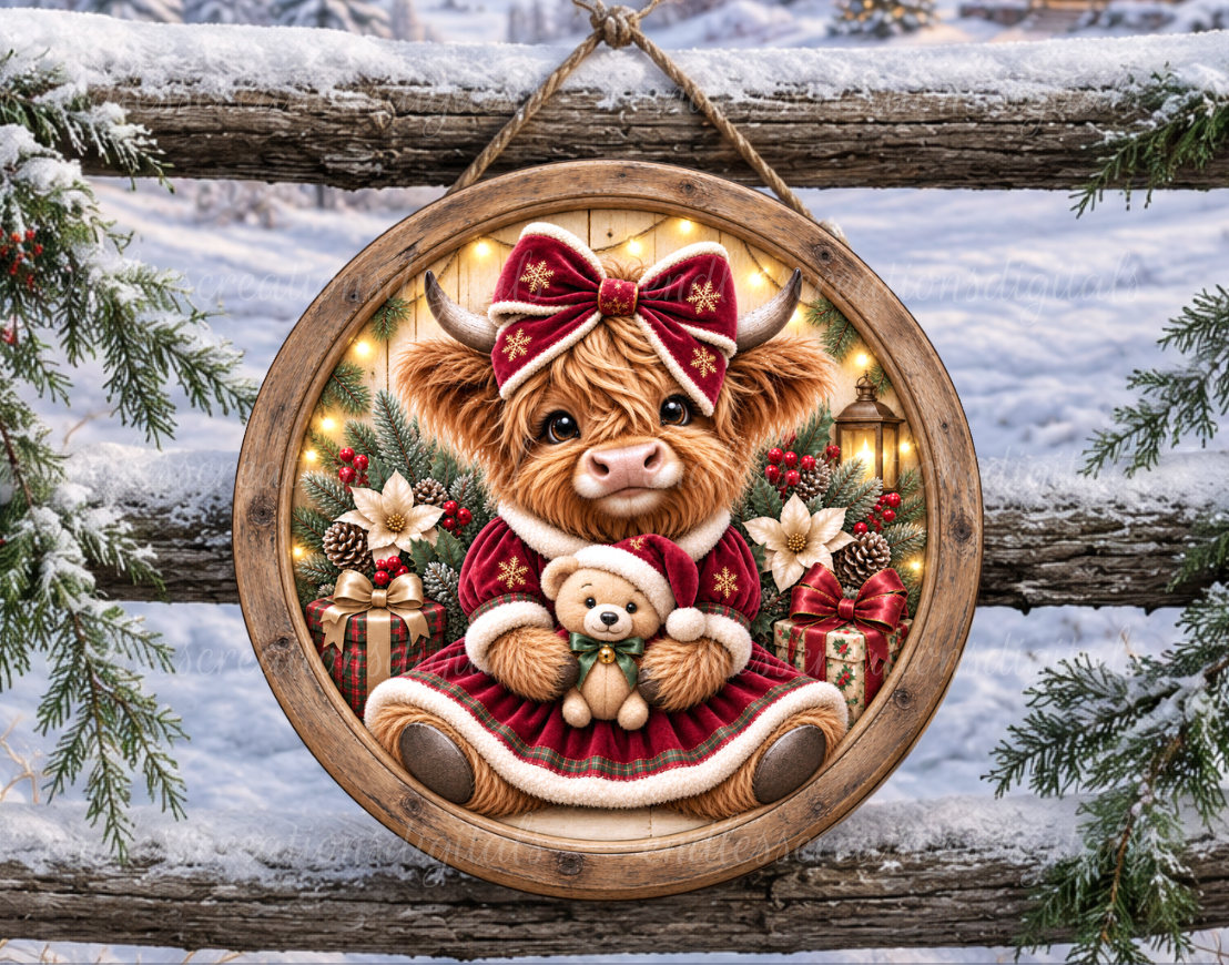 CHRISTMAS GIRLY HIGHLAND ROUND ONLY