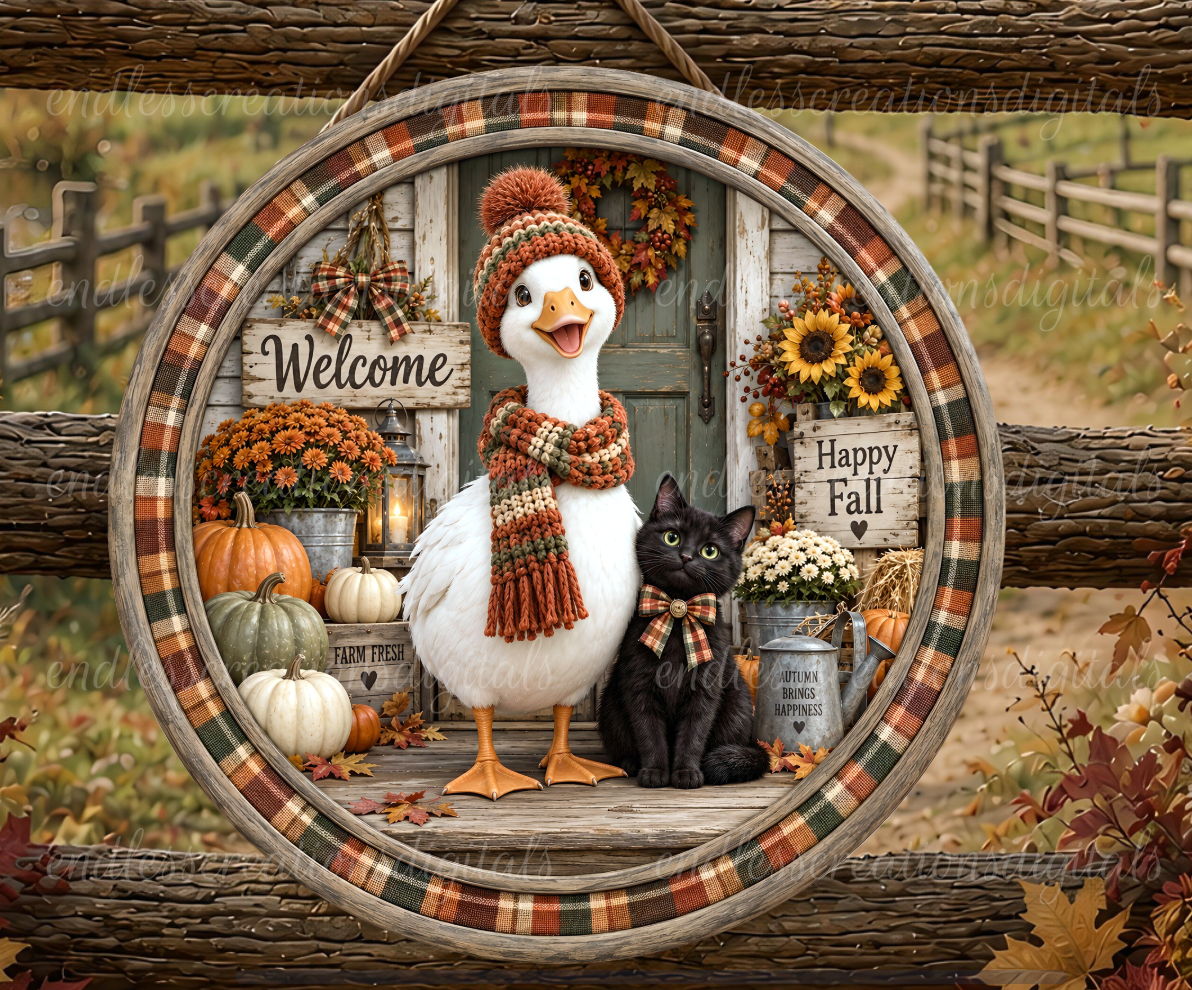 FALL PORCH GOOSE ROUND ONLY