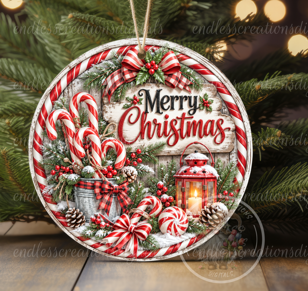 CANDY CANE CHRISTMAS ROUND ONLY