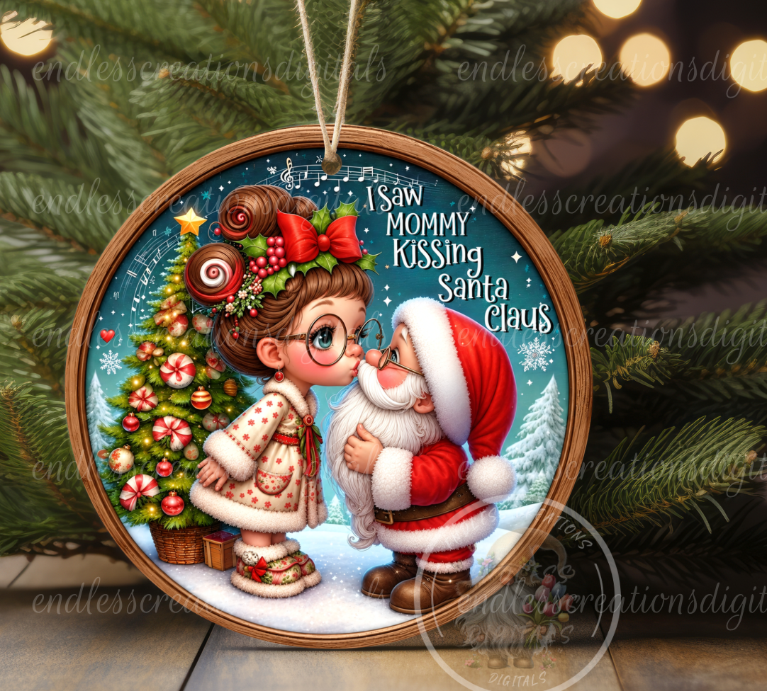 MOMMY KISSING SANTA