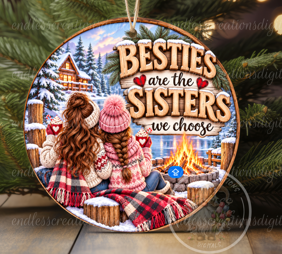 BESTIES SISTERS WE CHOOSE ROUND ONLY