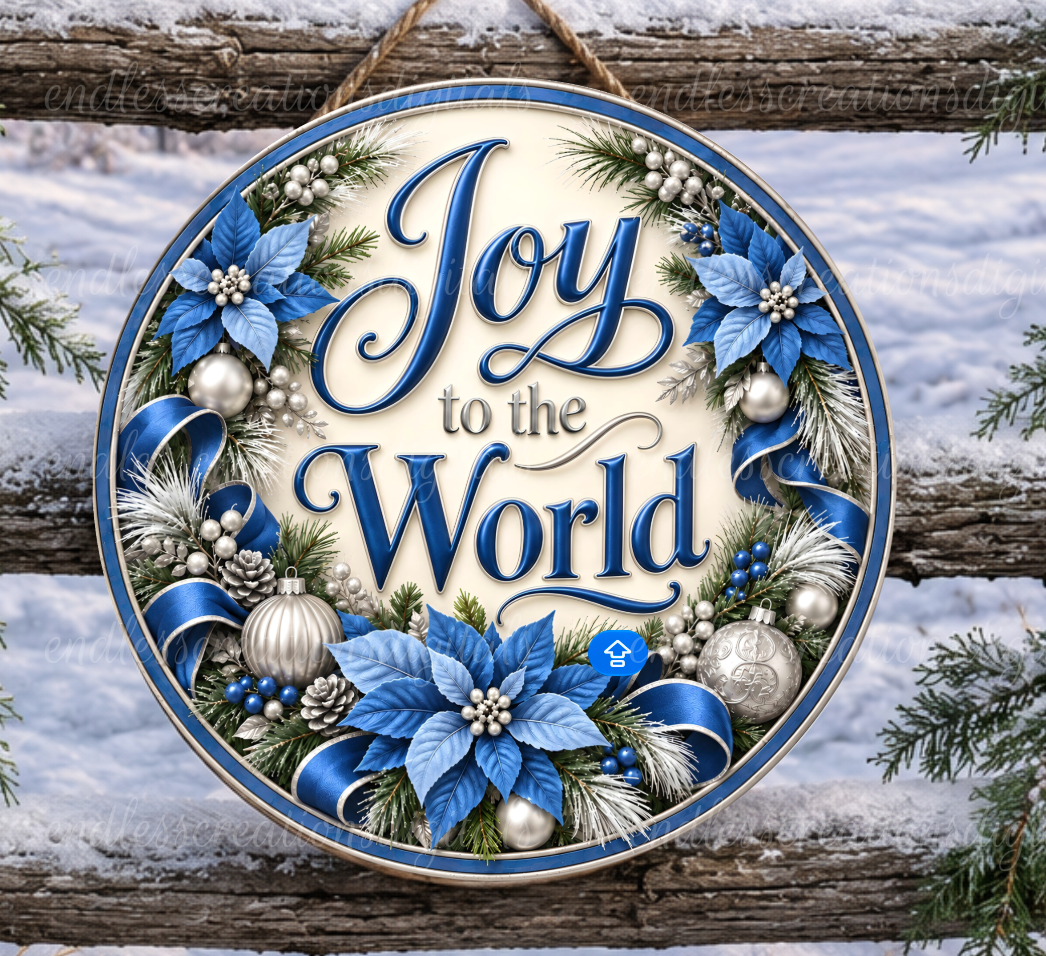 JOY TO THE WORLD BLUE ROUND ONLY