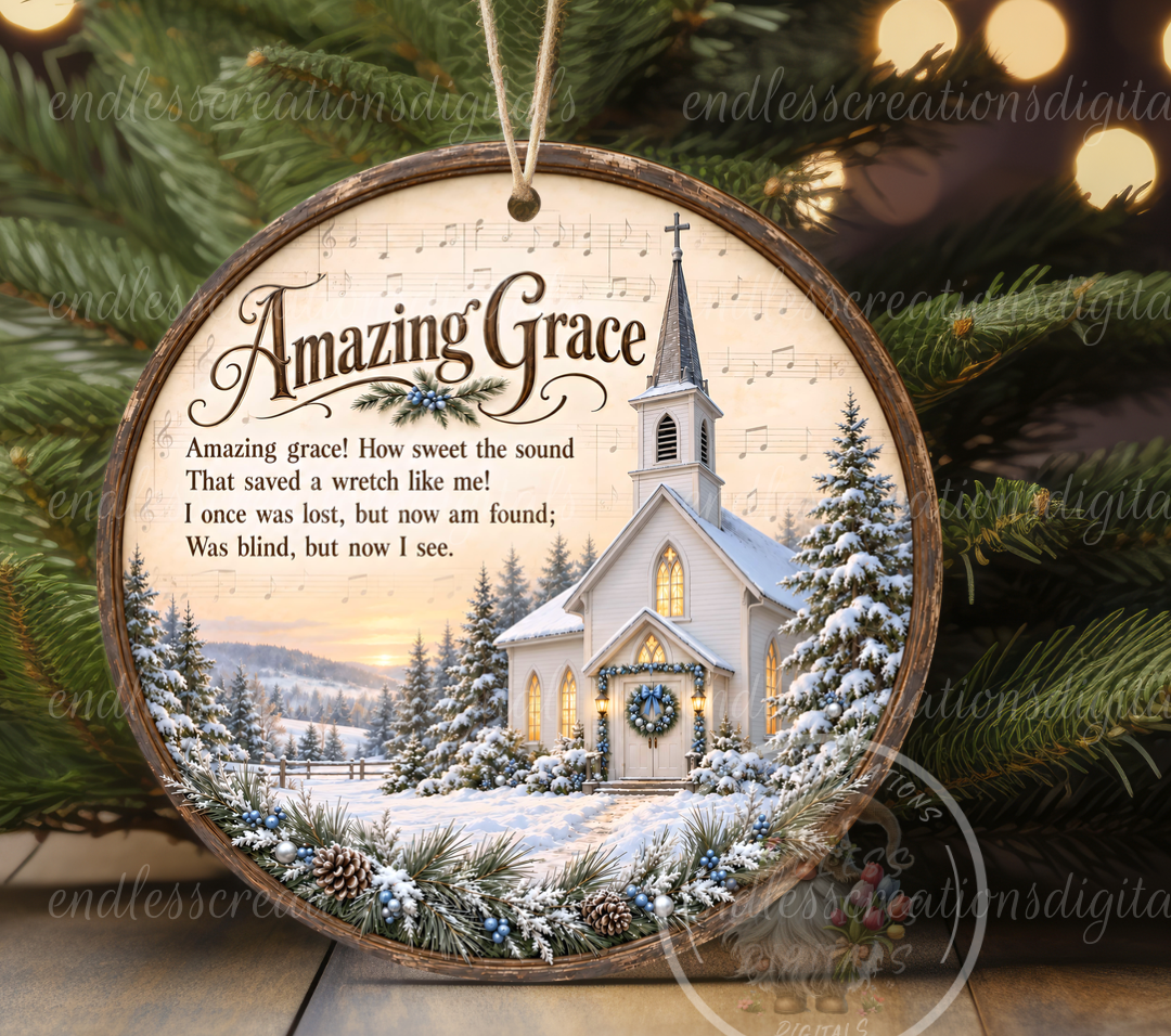AMAZING GRACE CHRISTMAS BLUE ROUND ONLY