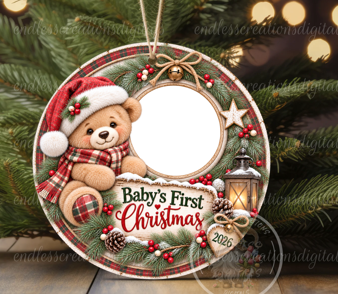 BABY'S FIRST CHRISTMAS PHOTO ROUND