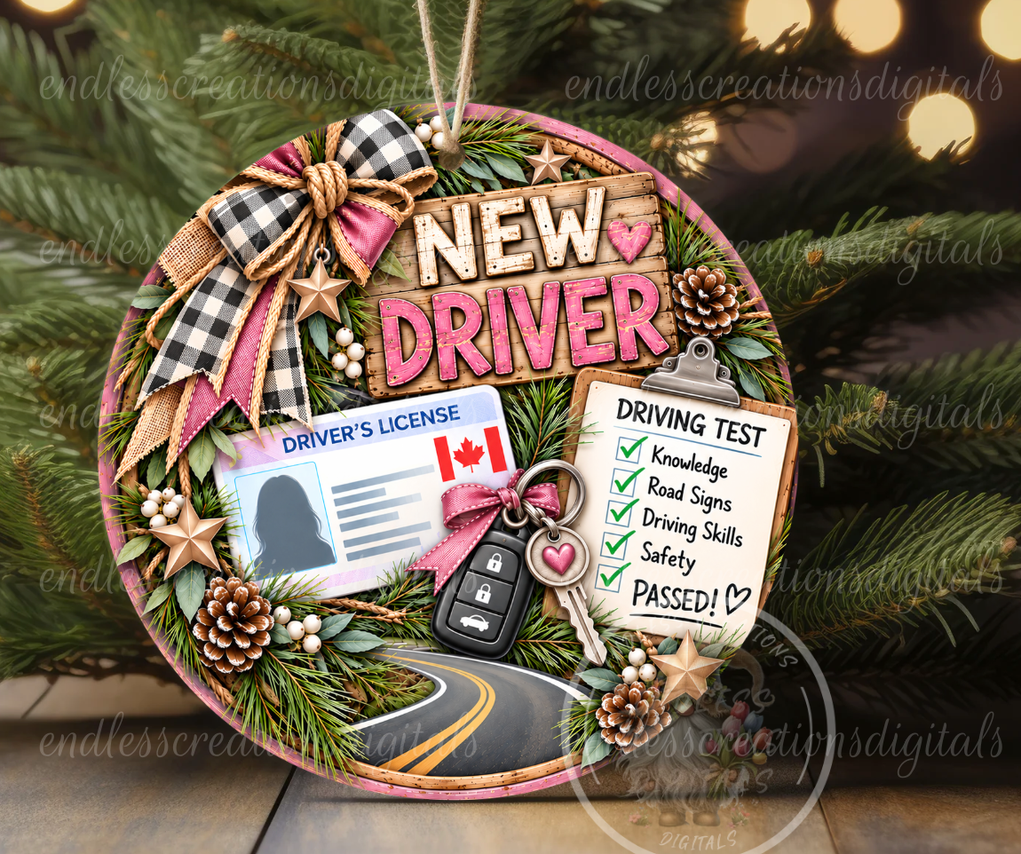 GIRL NEW DRIVER CA ORNAMENT