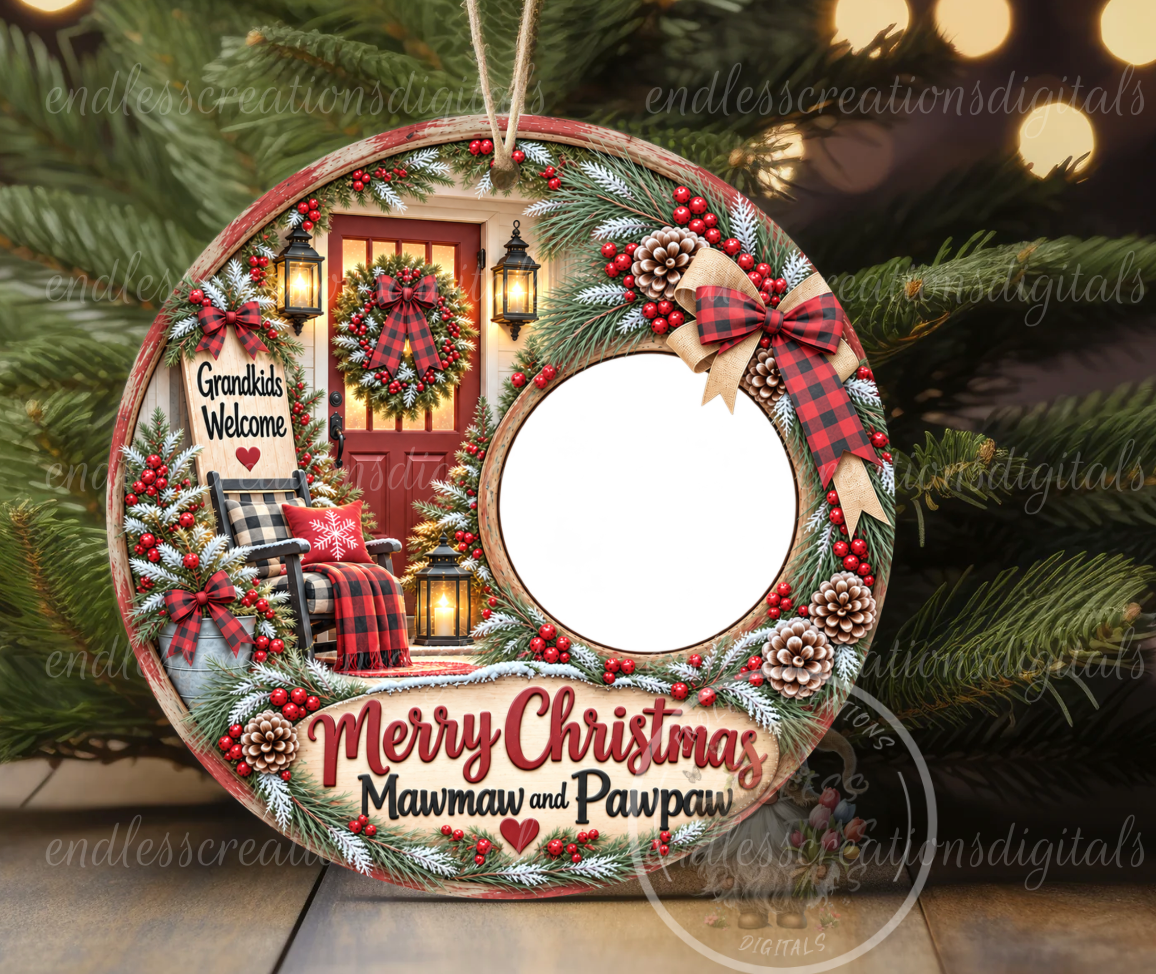 MERRY CHRISTMAS MAWMAW AND PAWPAW ORNAMENT