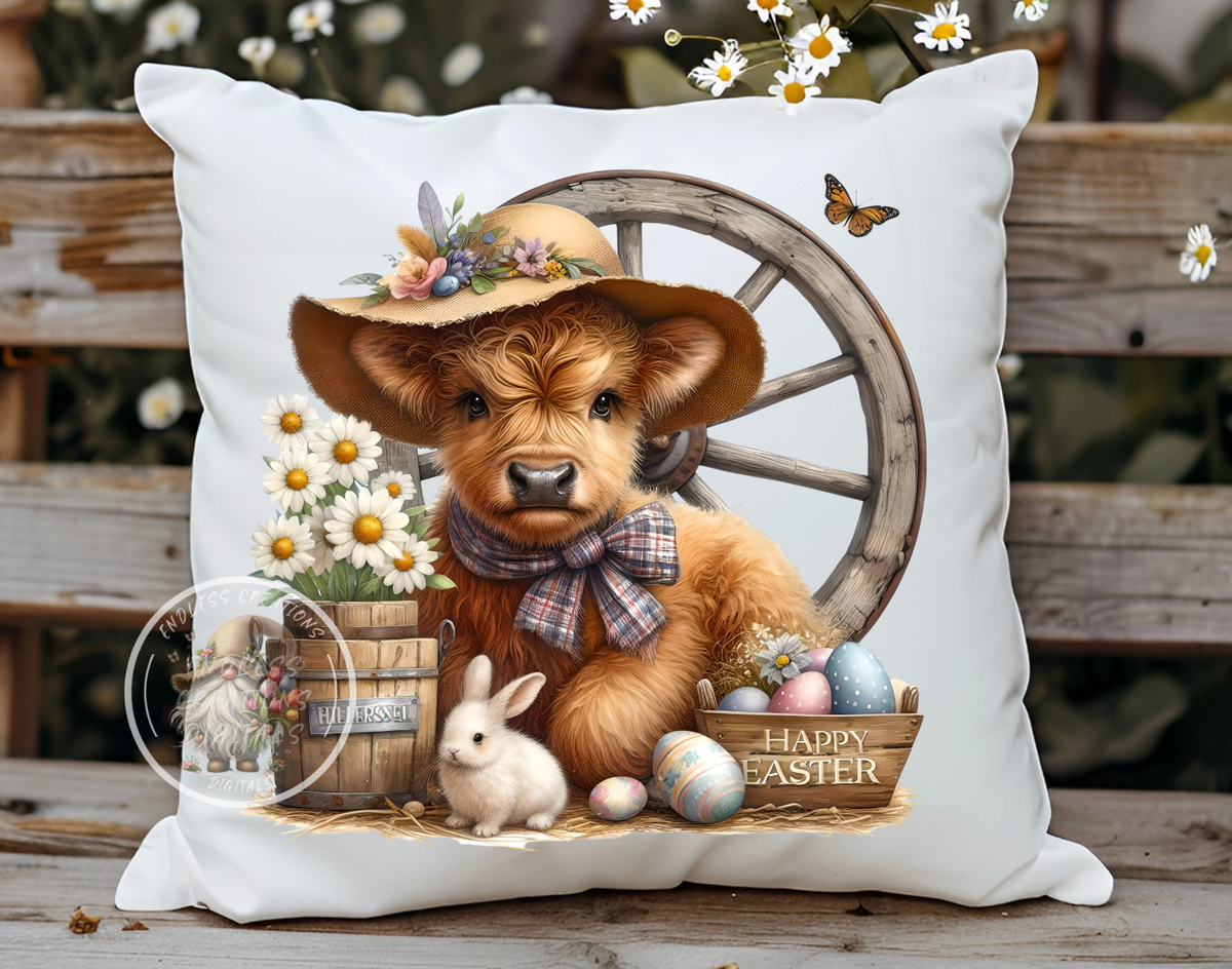 EASTER HIGHLAND COW TRANSPARENCIES