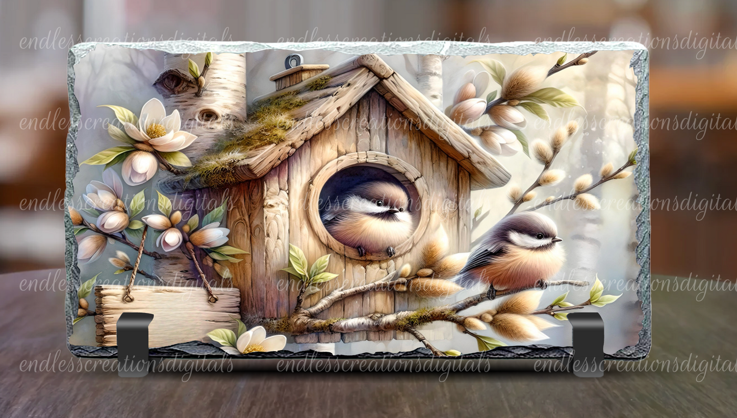 SPRING CHICKADEE HOME SWEET HOME 11.5 X 5.5
