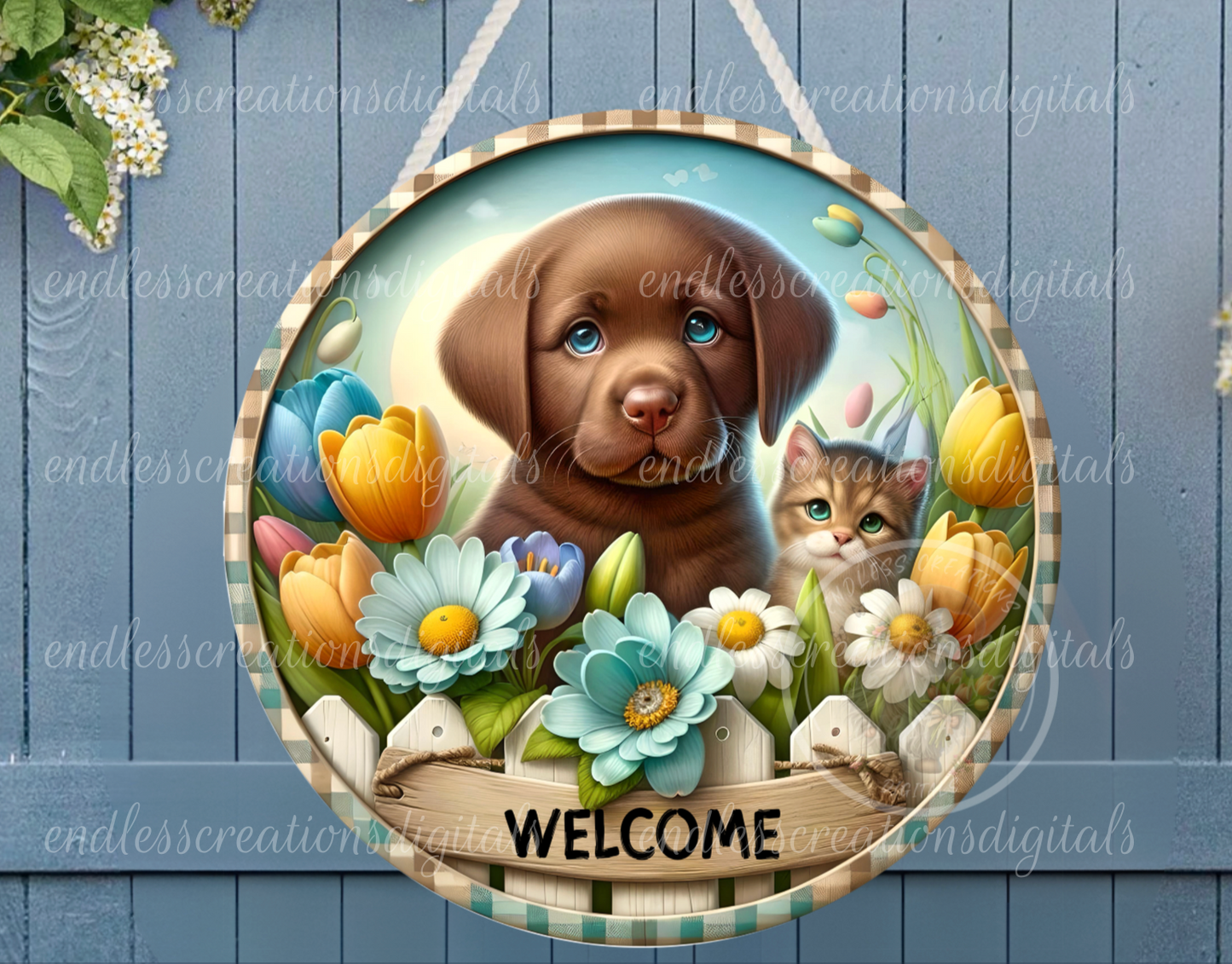 WELCOME FLORAL SPRING ROUND