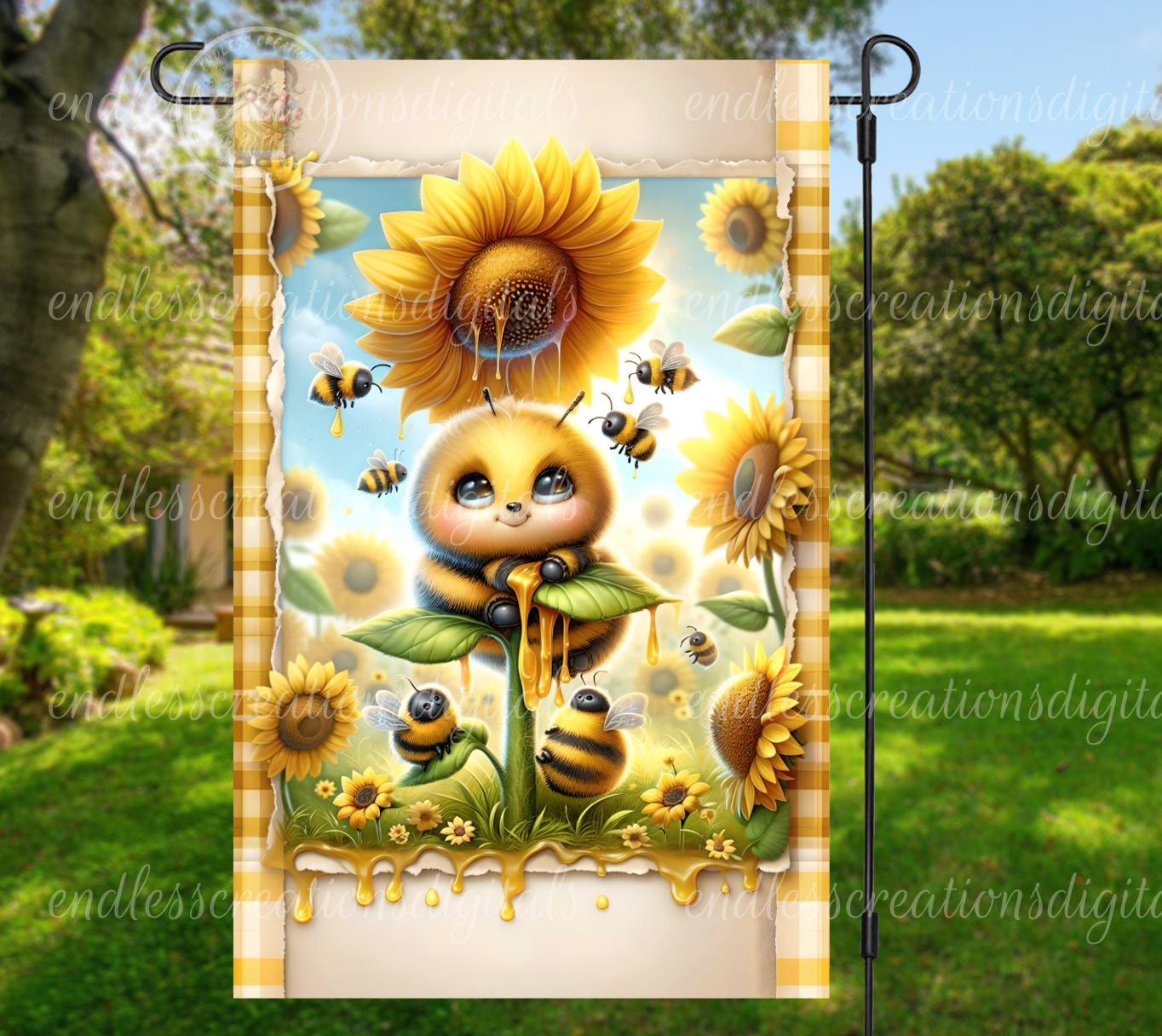 SUMMER BEE GARDEN FLAG
